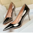 thumbnail image 5 of LIANGP Women's High Heels Fashionable Metal Heel High Heels Metallic High Heel Shoes With Pointed Toes Ladies Shoes Gray Size 9, 5 of 8