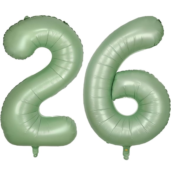 Globo Número 26 de Papel Metalizado Verde Oliva LVMOQIQIU 40"