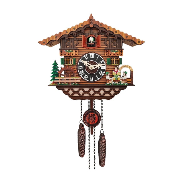Retro Cuckoo Clock, Wood Wall Clocks, Decorative Decor, Farmhouse Clock, Pendulum Ornament, Wind Chime Boat