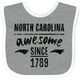 thumbnail image 3 of Inktastic North Carolina Awesome Since 1789 Boys or Girls Baby Bib, 3 of 4