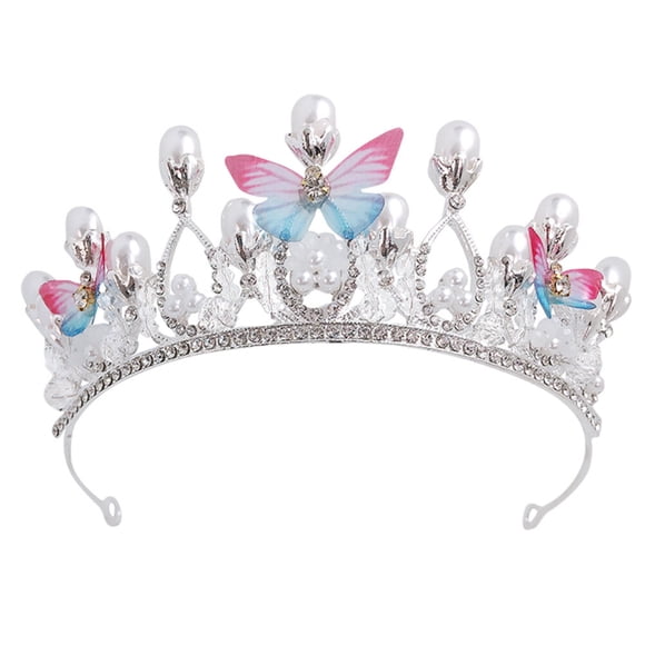 EeaseMX 1 diadema con corona para niña, accesorio para el pelo (plateado)