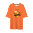 thumbnail image 4 of Unisex Casual Short Sleeve T-Shirts,Round Neck Loose Fit Summer Basic Tee Tops,Lightweight Soft Breathable Crewneck Pullover Shirts for Daily Wear,Workout,Travel,Vacation Orange L, 4 of 4