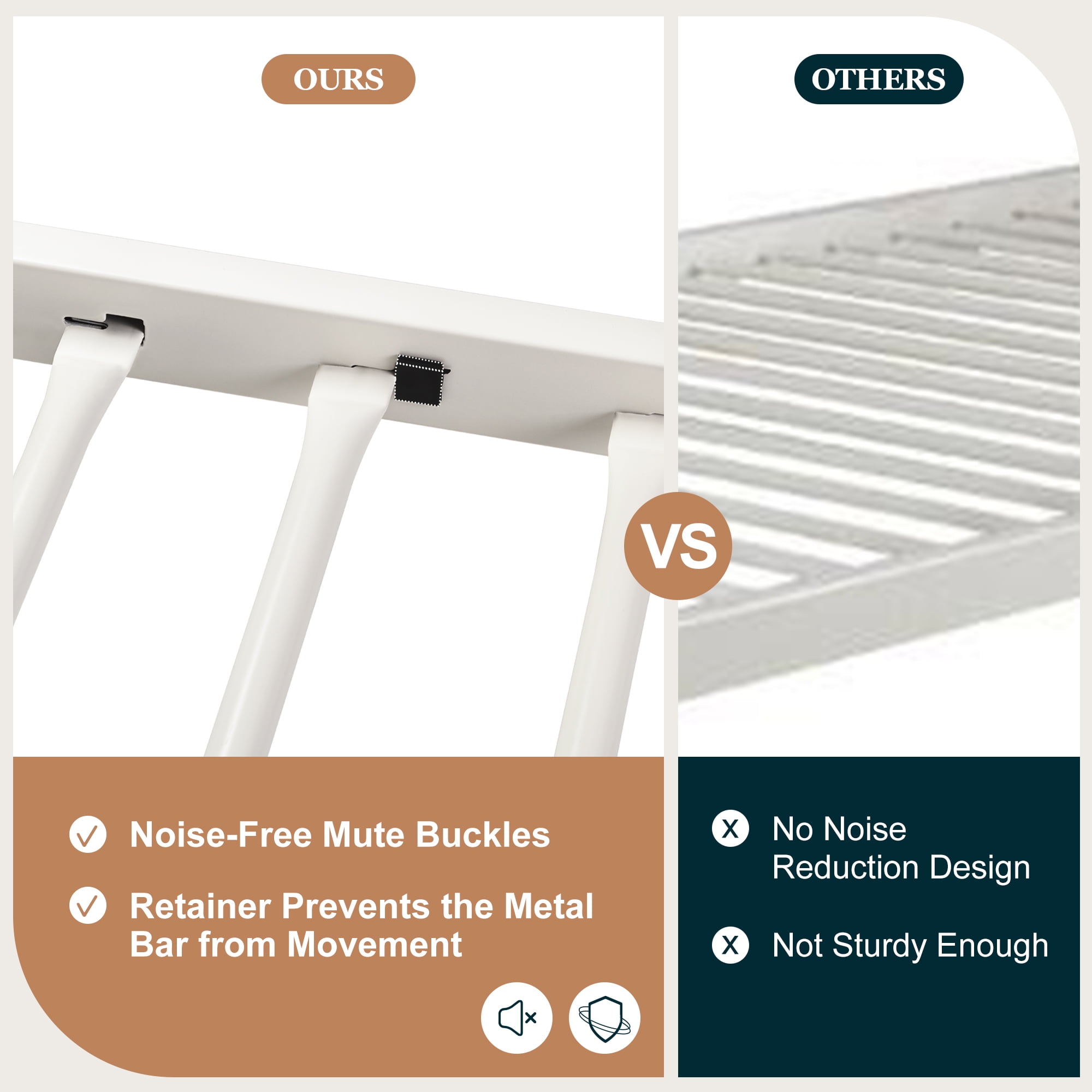 Amolife Twin over Full Size Metal Bunk Bed with Removable Ladder, Full-Length Guardrail, White