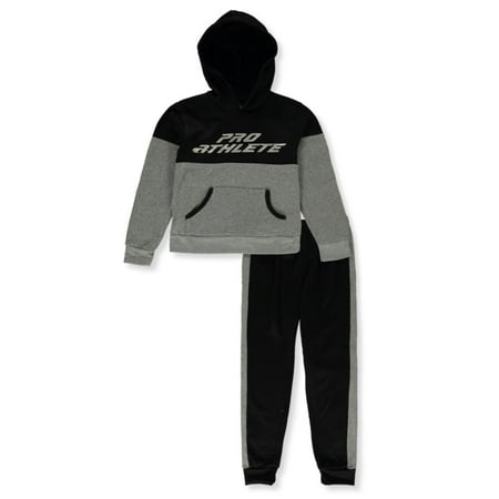 

Pro Athlete Boys 2-Piece Signature Pro Joggers Set Outfit - black/heather gray 3t (Toddler)