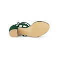 thumbnail image 5 of BLISSFUL STEP Women's Shoes Lace-Up Chunky Heel Open Toe Cross Strap Sandals Green 7.5, 5 of 7
