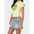 thumbnail image 6 of Nygoyerh Women Basic T-Shirt Fruit Print Blouse Short Sleeve Shirt Crew Neck Crop Tops Summer Clothing for Casual, 6 of 7