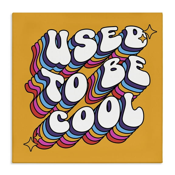 Stupell Industries Groovy Used To Be Cool Text & Numbers Painting Wrapped Canvas Art Print Wall Art, 17 x 17