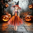 thumbnail image 5 of HCNTES Girl's the Glamour Witch Dress Halloween Costumes(Orange&5,10-12 Years), 5 of 8