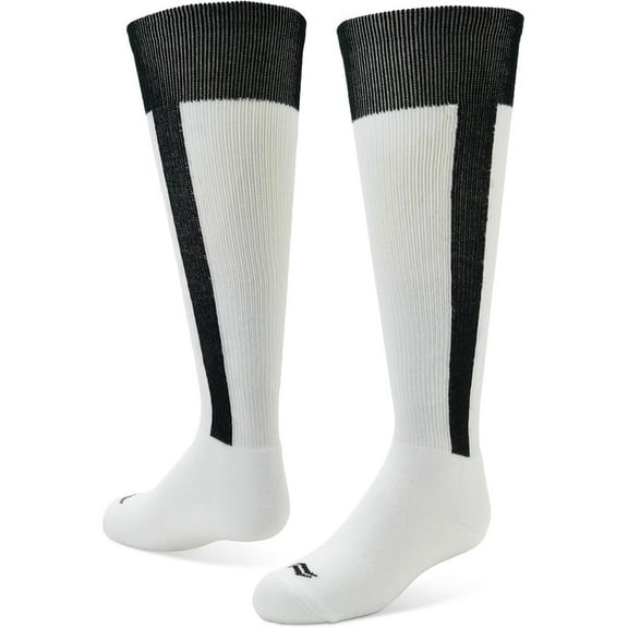 Sof Sole Baseball/Softball Over-The-Calf Team Athletic Performance Socks, White/Black Stirrup, Small 13-14Y, 2 Pair
