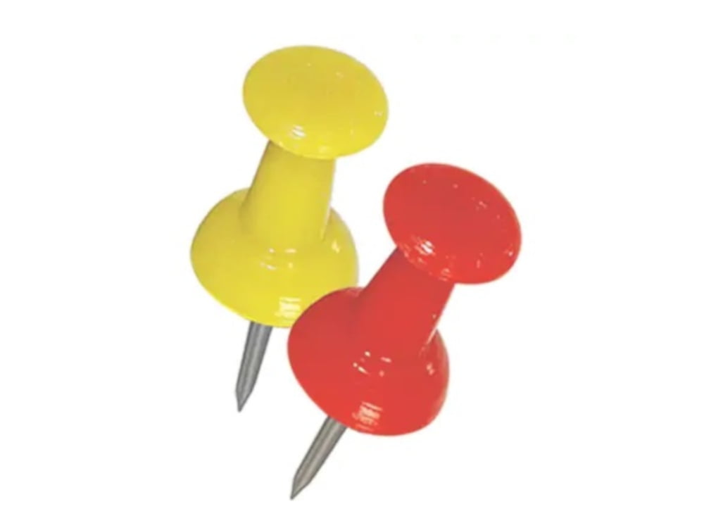 (Lot of 7) Hillman Fastener (532452) Steel Push Pins Assorted Colors