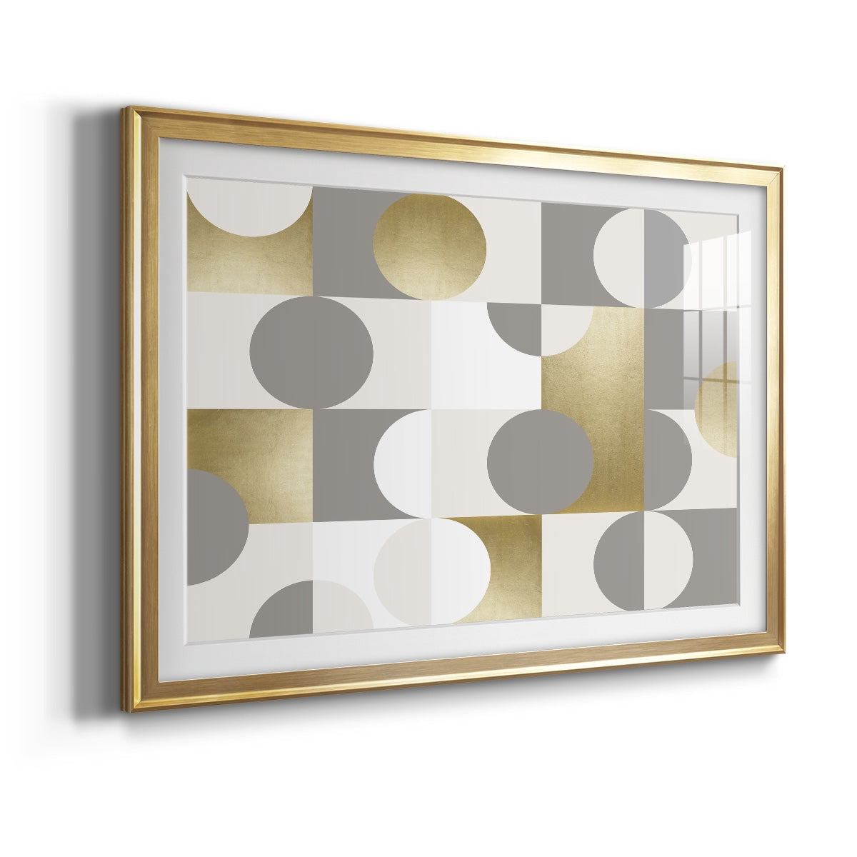 Modern Gold Reflections Premium Framed Print - Ready to Hang