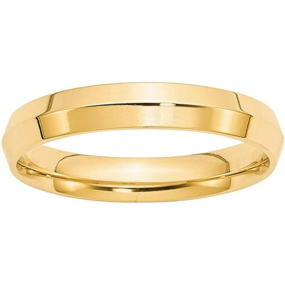 Primal Gold 10 Karat Yellow Gold 4mm Knife Edge Comfort Fit Band Size 12.5