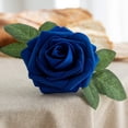 thumbnail image 3 of Artificial Flower Foam Rose Real Touch Roses Flower Heads with Stem for DIY Wedding Bouquets Centerpieces Arrangements Party Home Decor (Royal Blue), 3 of 4