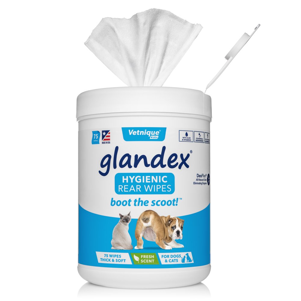 Glandex Dog Wipes for Pets Cleansing & Deodorizing Anal Gland Hygienic