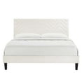 thumbnail image 4 of Modway Leah Chevron Tufted Performance Velvet Twin Platform Bed in White, 4 of 8