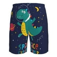 thumbnail image 6 of Kll Dinosau Space Explorer Men'S Casual Summer Beach Shorts Hawaiian Shorts With Pockets-X-Large, 6 of 9