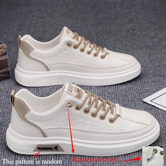 New Men'S Breathable White Sneakers , Suitable for Sports And Casual Wear, Trendy And Versatile with Thick Soles