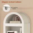 thumbnail image 3 of 76" Tall Narrow Arched Bookcase, 7-Teir Mid-Century Modern Bookshelf with Adjustable Shelves for Living Room, Home Office, White, 3 of 7
