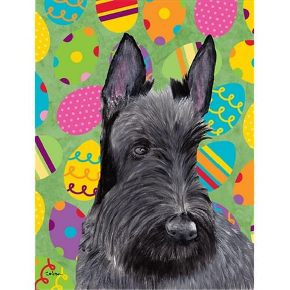 11 x 15 in. Scottish Terrier Easter Eggtravaganza Garden Size Flag