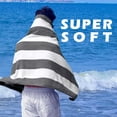 thumbnail image 6 of Exclusivo Mezcla 4-Pack Large Cabana Stripe Lightweight Soft Microfiber Beach Towels, Highly Absorbent Travel Pool Towel(Grey,30"x60"), 6 of 8