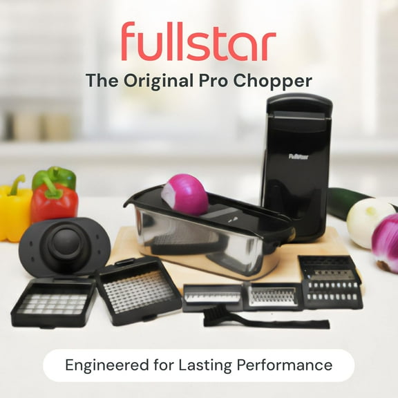 Fullstar The Original Pro Chopper - Vegetable Chopper and Spiralizer, Food Chopper with Container, Fruit Slicer, Kitchen Gadgets & Gifts, Home Essentials (14 in 1, Silver)