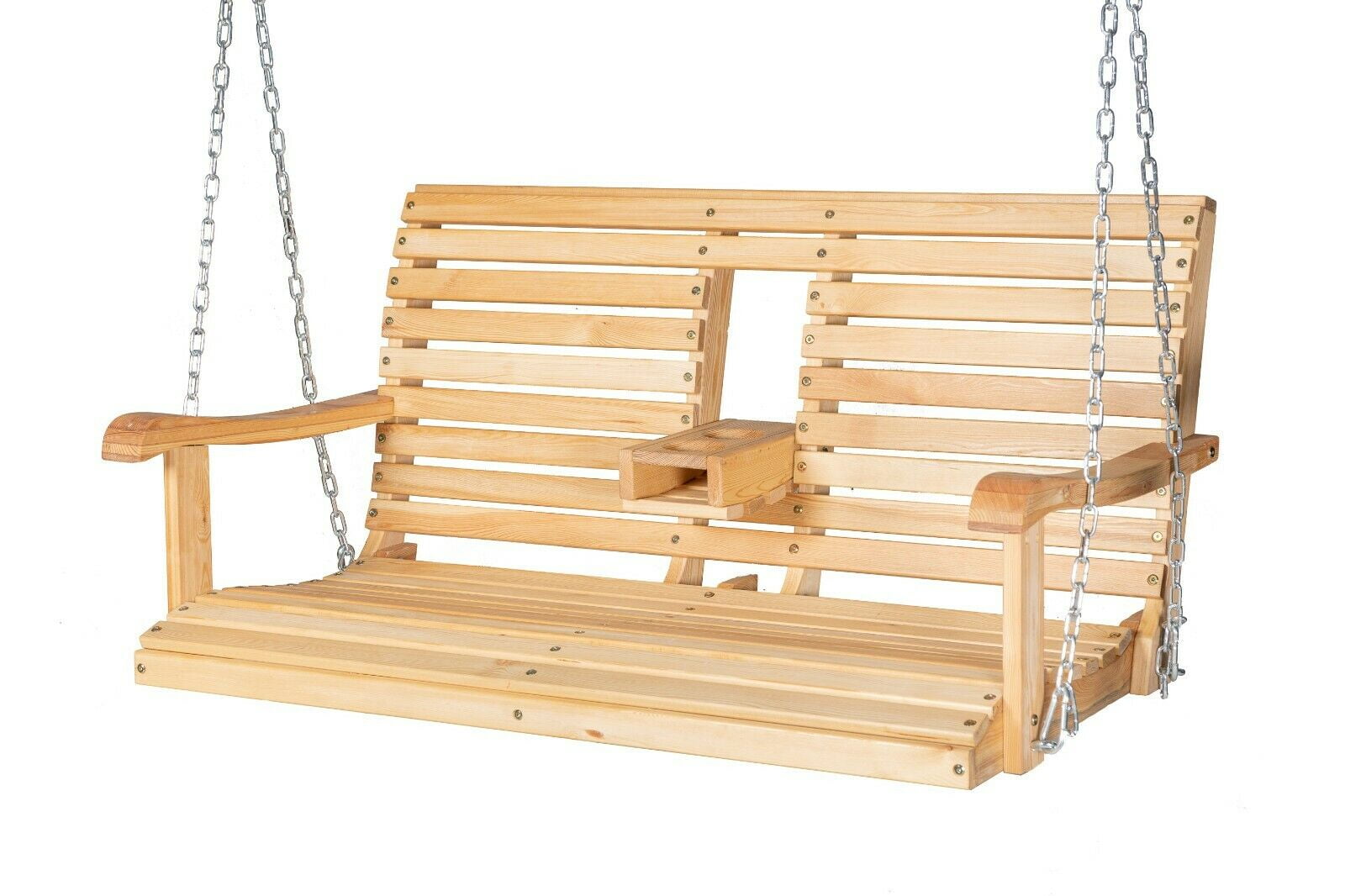 Wood Porch Swing 4 Feet Adirondack Style Classic Hanging Bench Patio Garden Seat 