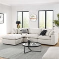 thumbnail image 2 of Modway Commix 4-Piece Upholstered Boucle Fabric Sectional Sofa in Ivory, 2 of 5