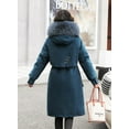 thumbnail image 4 of Ladies long down cotton winter warm jacket coat with detachable plush lining, 4 of 4