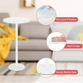 thumbnail image 2 of White Round Side Table Small End Table Set of 2 Modern Accent Table Pedestal Drink Table with Marble Base for Small Spaces Living Room Bedroom Outdoor, 2 of 7