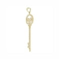 thumbnail image 2 of 14k Yellow Gold, Fancy Key Love Commitment Pendant Charm Created CZ Crystals 17.5mm NO Necklace, 2 of 7
