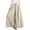 Beige, variant on Zulora Women's Spring Summer Solid Color High Waist Elastic Waistband Wide Leg Cropped Trousers