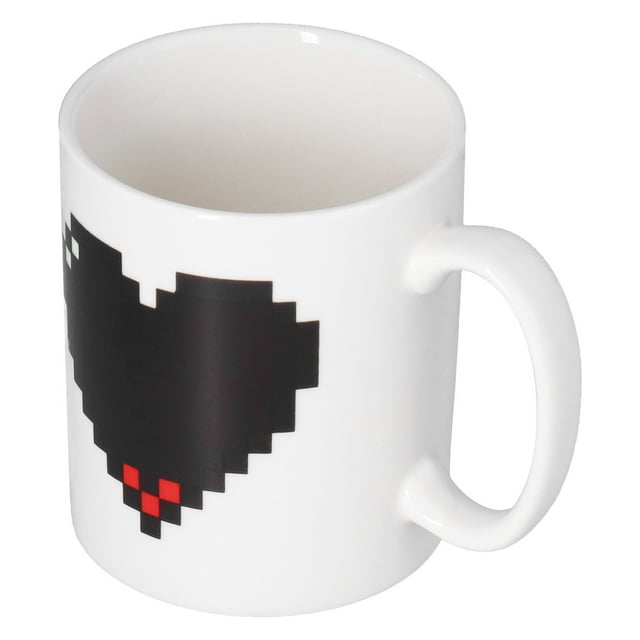 Taza que cambia de color, taza de cerámica con patrón de corazón, accesorio para el hogar, taza de agua, características mejoradas