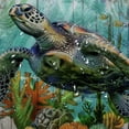thumbnail image 5 of Awypu Home Bathtubs Bathroom Curtain Decoration Sea Turtle Starfish Coral Waterproof Shower Curtain White, 5 of 7