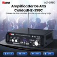 thumbnail image 2 of Alificador de Audio, Alificador de Poteia Bluetooth 5.0 para 2 * 300W, A de Audio para Auto de 2.0 Canal con Micrófono Radio 3/USB/SD/FM, 2 of 5