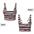 thumbnail image 5 of Fotbe Hearts And Lines1 Pattern Womens' Sports Bra Longline Wirefree Padded with Medium Support Sports Moisture-Wicking Workou Vest,Tank Top-X-Large, 5 of 7