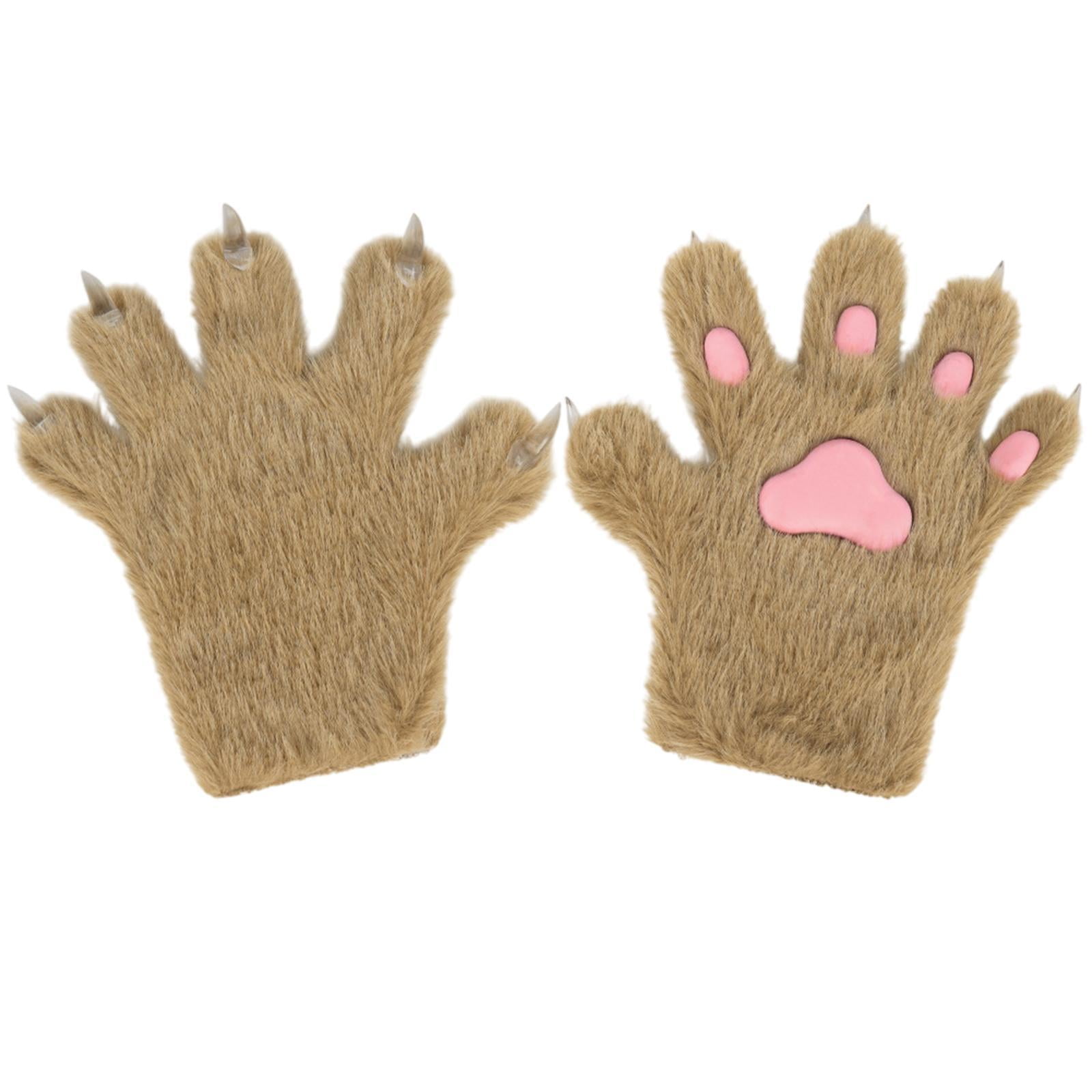 Wxqbjtam Animal Gloves Dress up Animal Claws Handwear Costume Accessories Men Women Props Khaki