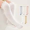 thumbnail image 2 of Trayknick 1 Pair Toddler Socks Flower Pattern Wear Resistant Cotton Mini Floral Print Ruffled Baby Knee Length Socks Baby Supplies, 2 of 13