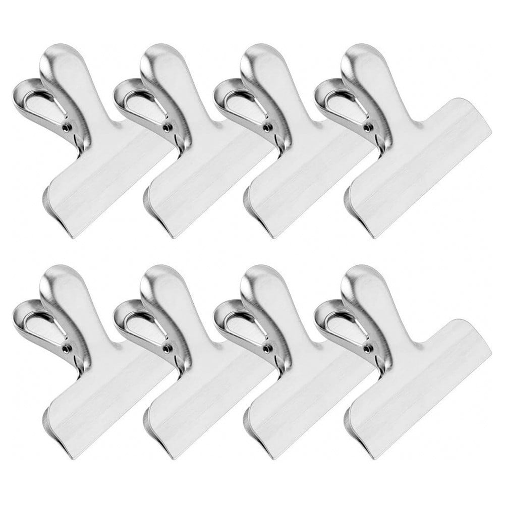 Pack of 8 Bag Clips, Stainless Steel and Heavy Duty Metal Bag Clip,Tightly  Seals Chip, Coffee, Bread or Cereal Bags to Keep Food Fresh, for Home