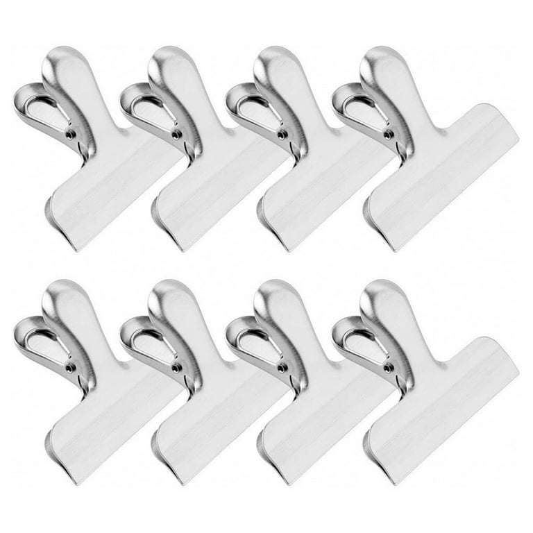 8 Pack Chip Clips - Stainless Steel 3 Inch Heavy Duty Metal Large
