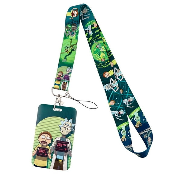 Rick And Morty Themed Lanyard With ID Holder Keychain