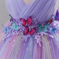 thumbnail image 4 of IDOPIP Toddler Baby Girls Shiny Butterfly Tutu Dress 3D Butterfly Princess Birthday Party Pageant Flower Girl Wedding V-Backless Dresses Photography Wedding Cake Crush 2-3 Years, 4 of 8
