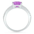 thumbnail image 2 of 1.62 ct Princess Cut Simulated Alexandrite Solitaire with Simulated Diamond Accents 14K White Gold Womens Engagement Ring, 2 of 3