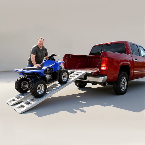 TFCFL 2.72 Ton/ 6000lbs 2Pcs Truck Car Auto Ramps Aluminum Trailer Ramp Loading Ramps For Motorcycle ATV UTV