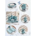 thumbnail image 2 of Heavenly Designs Watson Bathroom Accessories - Blue with Violet Roses Resin Four Piece Set - Adult - Product Height 7.2, 2 of 5