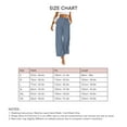 thumbnail image 4 of Women Regular Fit Trouser Straight Wide Leg High Waist Button Closure Modern Business Pants Blue L, 4 of 4
