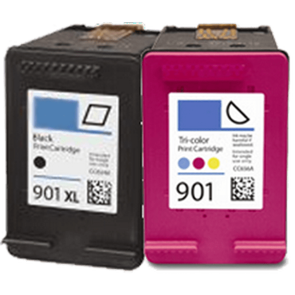 Zoomtoner Compatible HP CC654AN / CC656AN (901XL / 901) High Yield Black INK / INKJET Cartridge Combo Pack Black Tri-Color for HP OfficeJet G510
