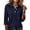 #03Dark Blue, variant on Ladies Casual Button Placket Collared Polo Shirts Three Quarter Sleeve Loose Summer Multi Color Tops 2XL