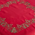 thumbnail image 3 of Fennco Styles Pandoro Collection Holiday Embroidered Christmas Tree Cutwork Border 67 x 160 Inch Tablecloth – Red Table Cloth for Christmas Dinner, Family Gathering, Special Events and Home Décor, 3 of 4