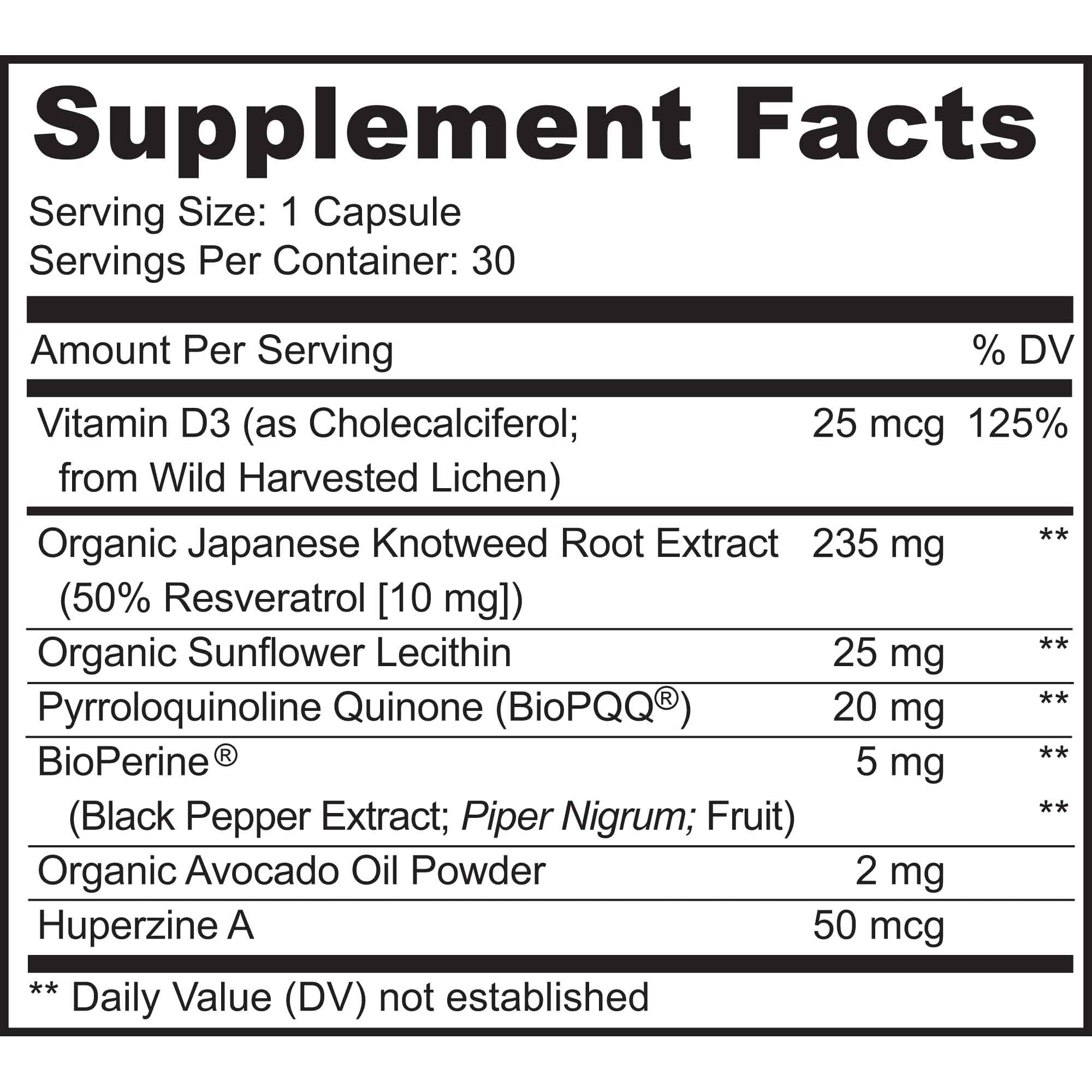 MoxyVites PQQ 20mg with Vitamin D3, 30 Vegan Capsules