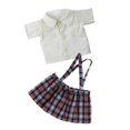 thumbnail image 2 of Ropa de Muñeca Sunnimix Traje de Uniforme Cortos Conjunto de Camisa Blanca y Celosía, 2 of 3